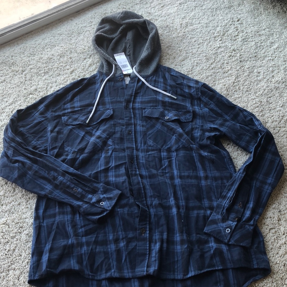 Quicksilver NWT flannel with hoodie XXL